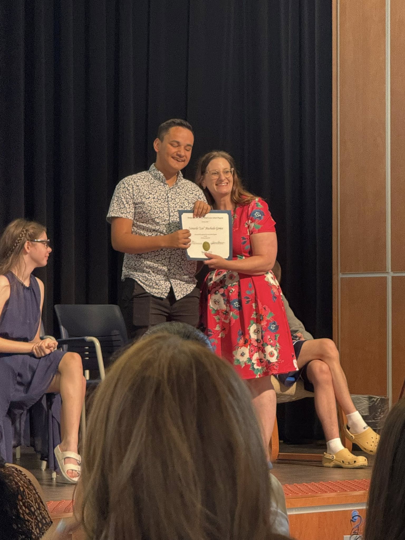 2025 Jesse Isabelle Spirit Award winner at Perkins School for the Blind, awarded by Carol Lawrence.